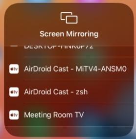 AirPlay device list