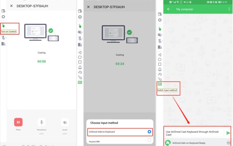 AirDroid Cast remote keyboard