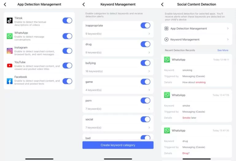 AirDroid detect social content