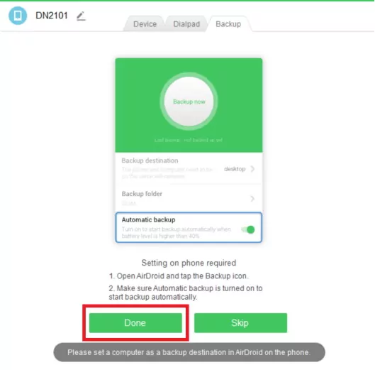 airdroid personal guide backup