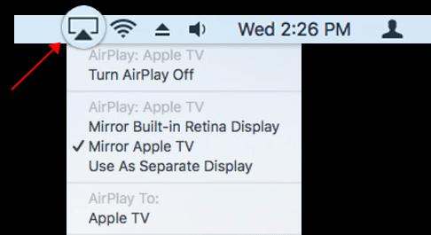 AirPlay status on Mac