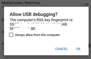 allow USB debugging