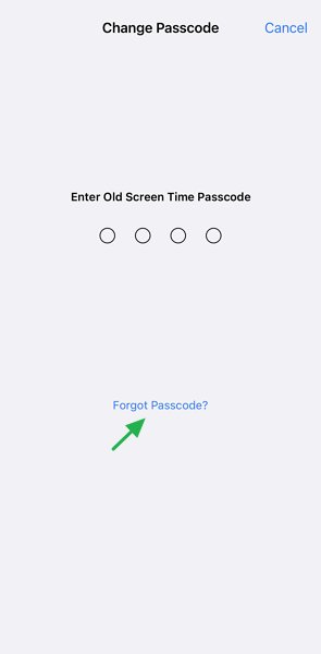 tap forgot passcode