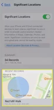 iPhone location history