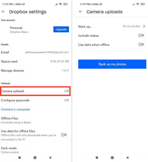 dropbox backup