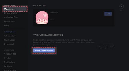activer l'authentification à deux facteurs