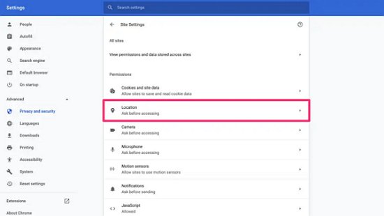Google Chrome location history