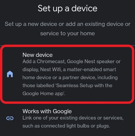 New Device on Google Home