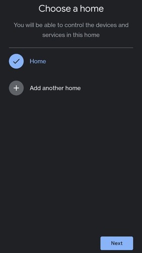 Home category on Google Home