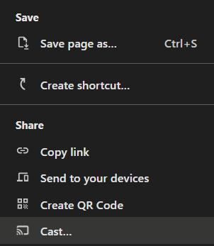 Cast on Chrome browser