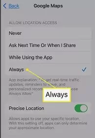 enable location service for Google Maps