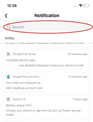 app notification