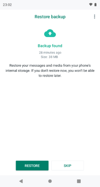 restore WhatsApp call history from Android local backup