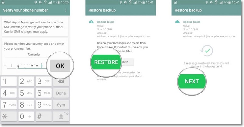 restore WhatsApp call history backup from Google Drive