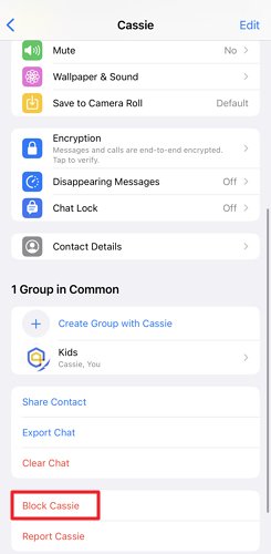 select block user name