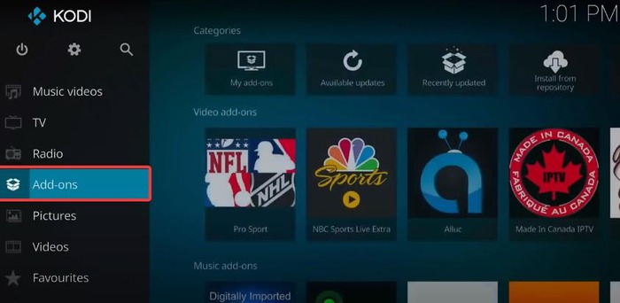 Addons on Kodi Firestick