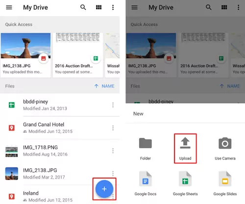 upload to googledrive