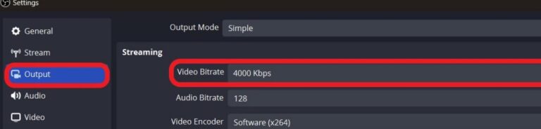 change Video Bitrate in OBS