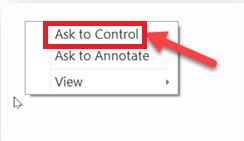 Webex Ask to Control