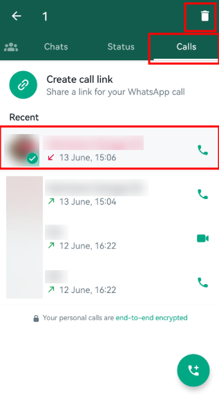 see deleted WhatsApp call history