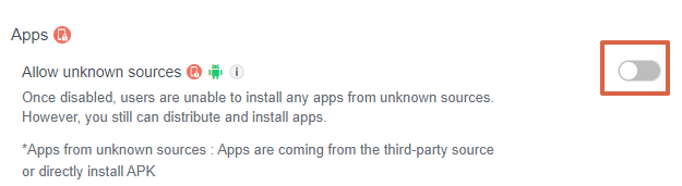 disable the“Allow Unknown Sources” option