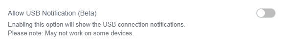 Allow USB Notification