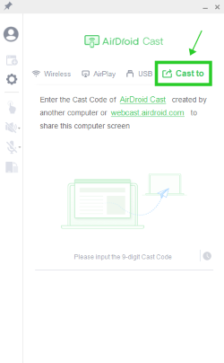 Cast to in AirDroid Cast on PC