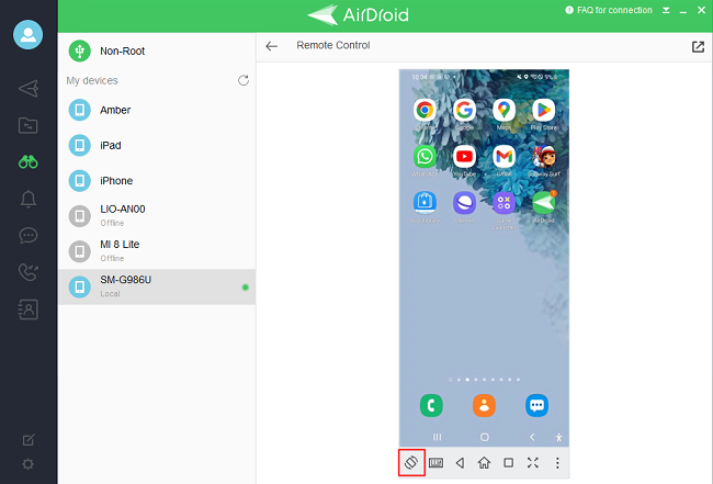 girar pantalla con airdroid