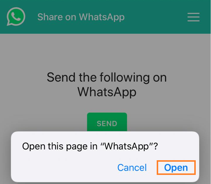 open in whatsapp