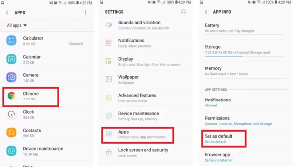 set Chrome as default